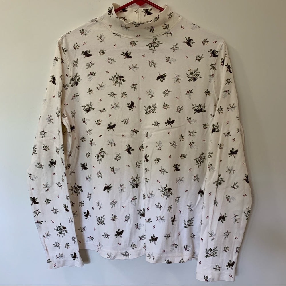 VTG Croft & Barrow Winter Seasonal Mock Neck Top